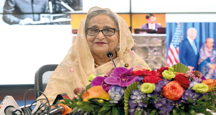 বাইরে থেকে নির্বাচন বানচাল করা হলে বাংলাদেশের জনগণও নিষেধাজ্ঞা দেবে : প্রধানমন্ত্রী