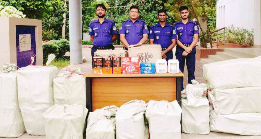 ঝিনাইগাতী সীমান্তে চোরাই পথে আসা ভারতীয় পণ্যসামগ্রী উদ্ধার