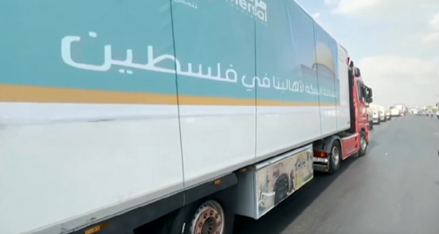 গাজা সীমান্তে অপেক্ষা করছে মিসর ও তুরস্কের ১০০টি ট্রাক!