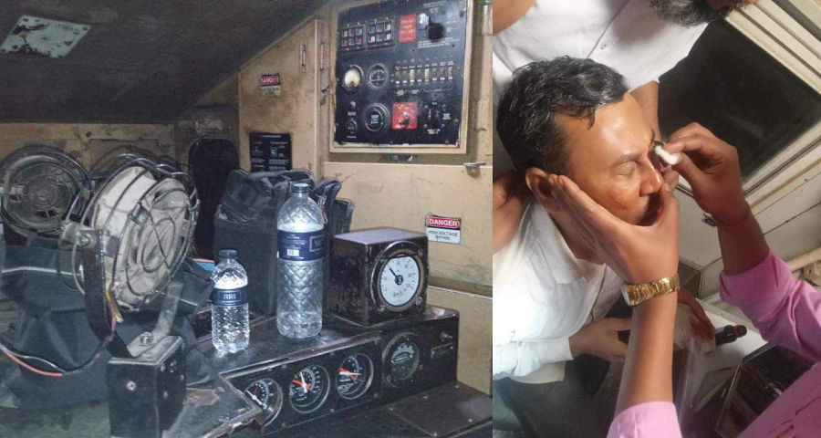 চলন্ত বিজয় এক্সপ্রেসে ট্রেনে ইট-পাথর নিক্ষেপ : লোকোমাস্টার আহত