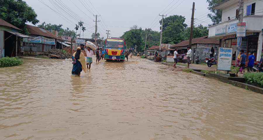 শেরপুরের সব নদীর পানি বিপদ সীমার উপরে,৩০ টি গ্রাম প্লাবিত